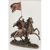 Ιππότης / Σταυροφόρος Ναΐτης Μαλτέζος με άλογο & σημαία (Αγαλμα Ηλεκτρόλυσης Μπρούτζου & Ρητίνης 37.5εκ)